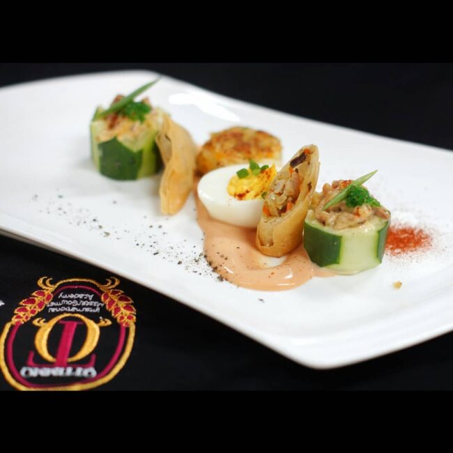 Appetizer Class at OTTIMMO OTTIMMO Appetizer Class - Making Crab Cake, Samosa, Devilled Egg, and Stuffed Cucumber